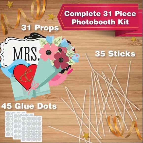 B182-NEW 31pcs Photo Booth Wedding Props - Picture 3 of 3
